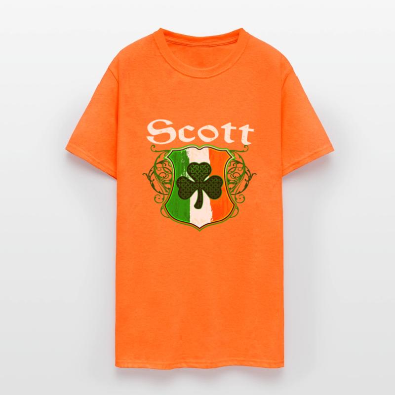 Scott Irish Surname Ireland Flag Shield Shamrock