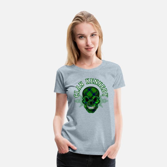 Scottish Clan Kennedy Tartan Celtic Skull