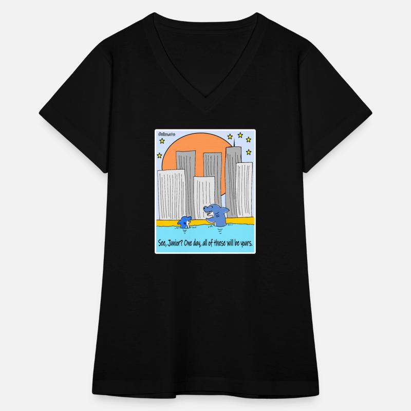 Shark Cartoon Satirical Climate Sketch Design