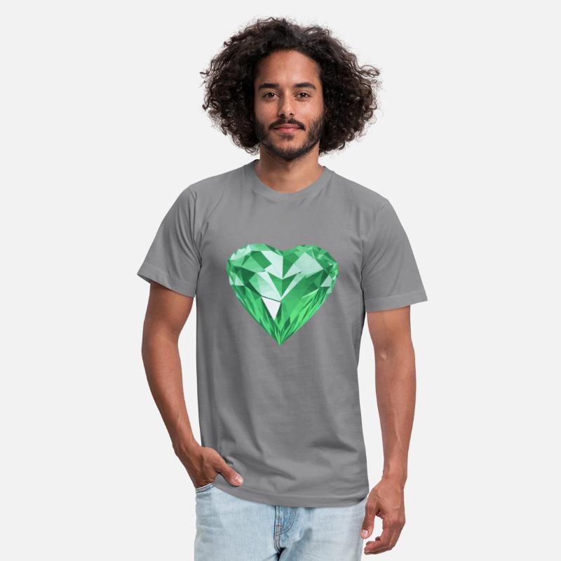 Shining green diamond heart