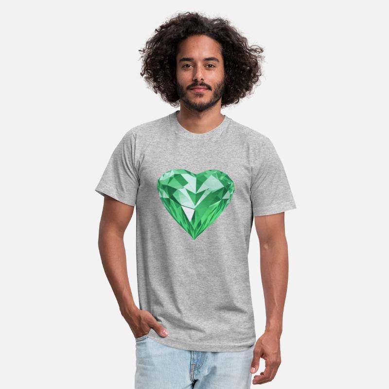 Shining green diamond heart