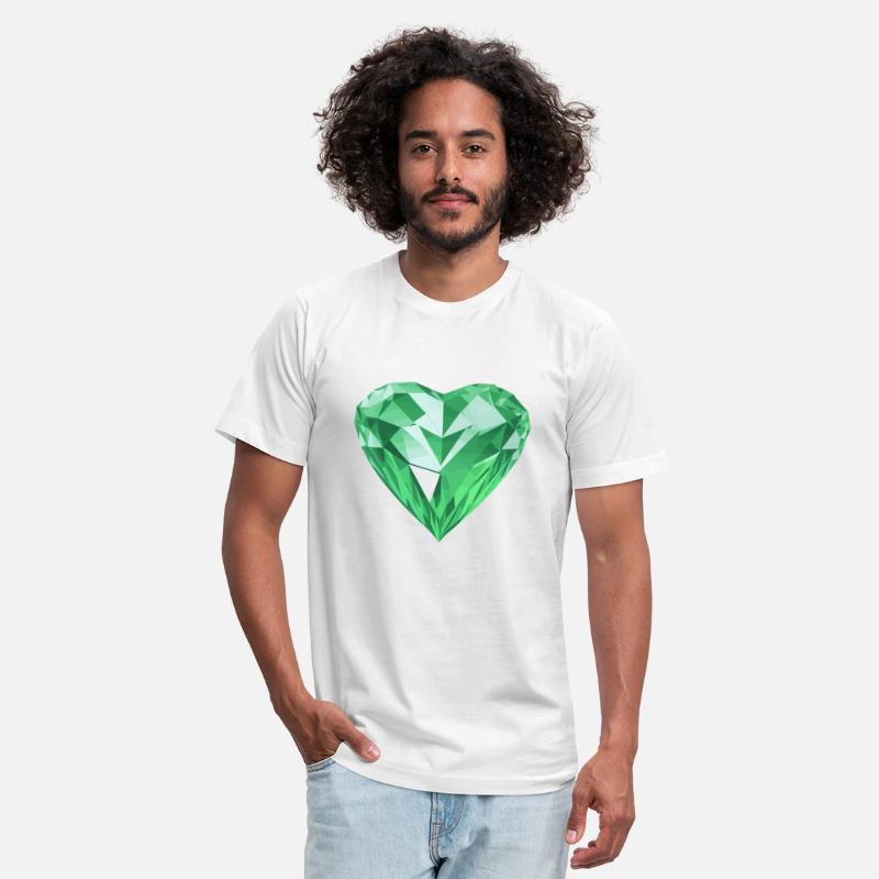 Shining green diamond heart