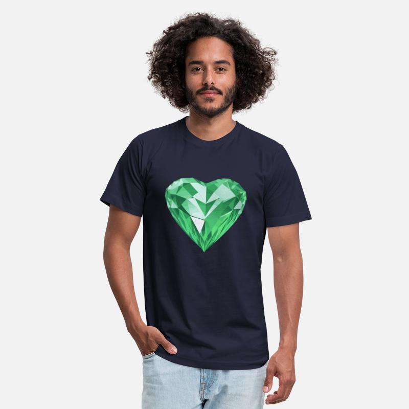 Shining green diamond heart