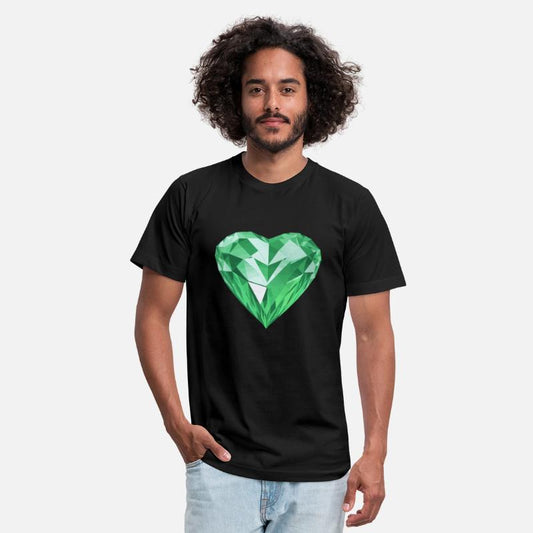 Shining green diamond heart