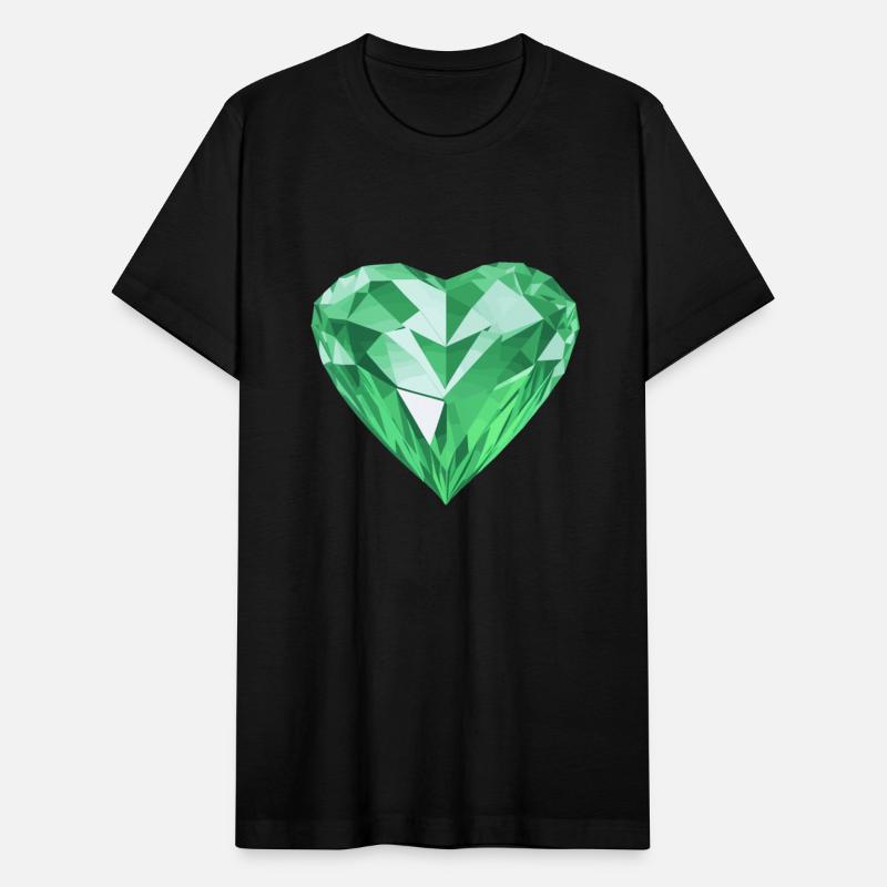 Shining green diamond heart