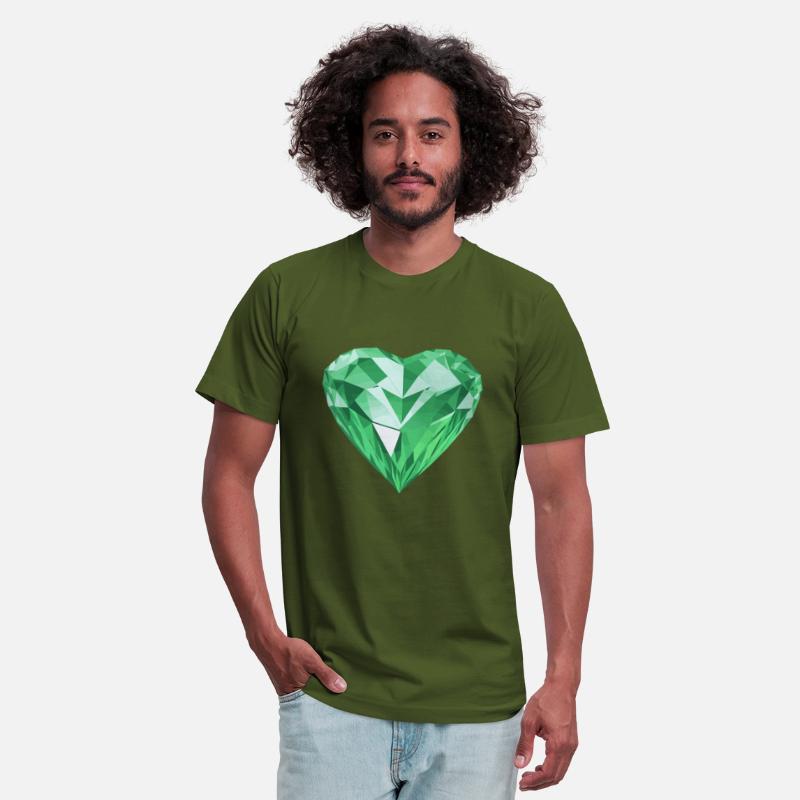 Shining green diamond heart