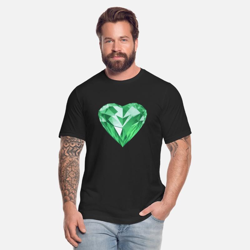 Shining green diamond heart