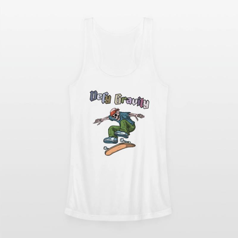 Skateboarding skull defy gravity- skateboard