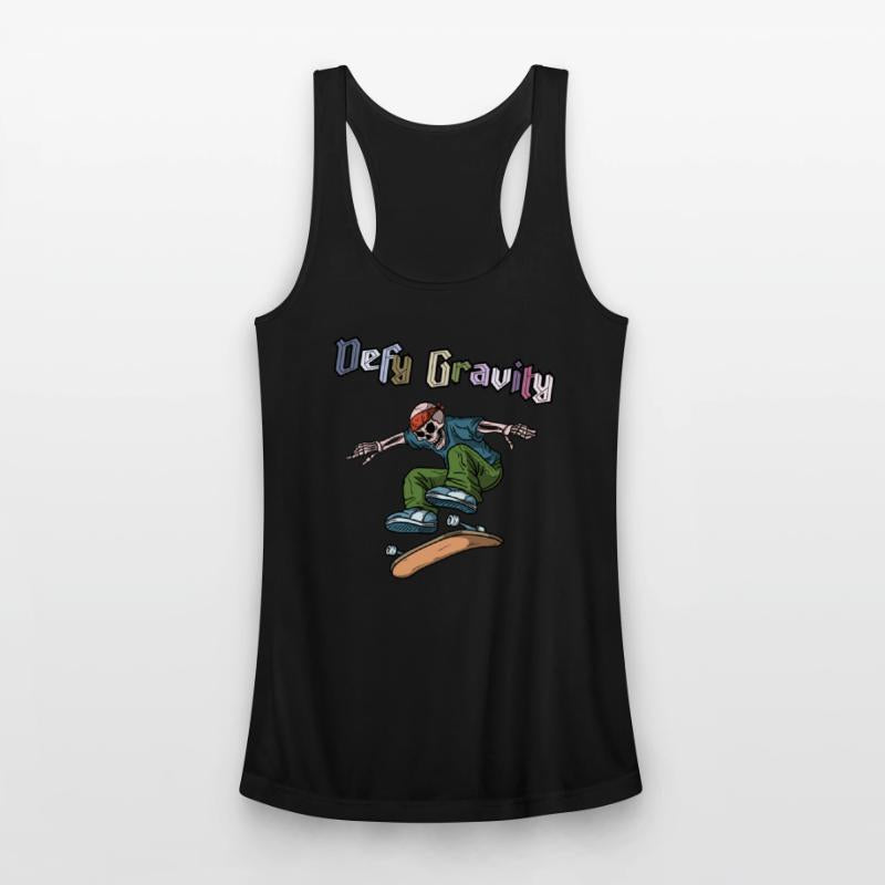Skateboarding skull defy gravity- skateboard