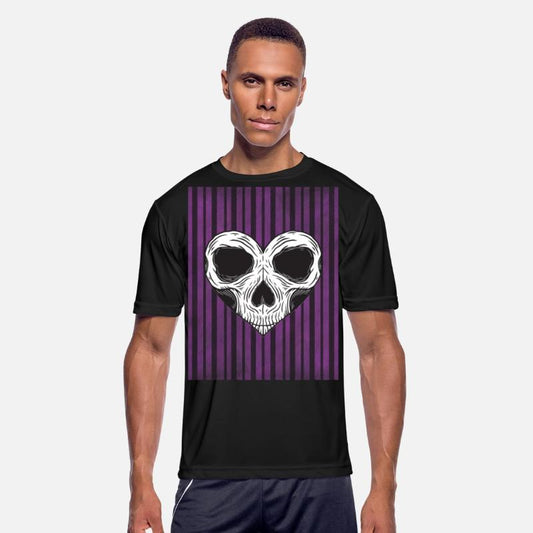 Skull Heart on Stripes