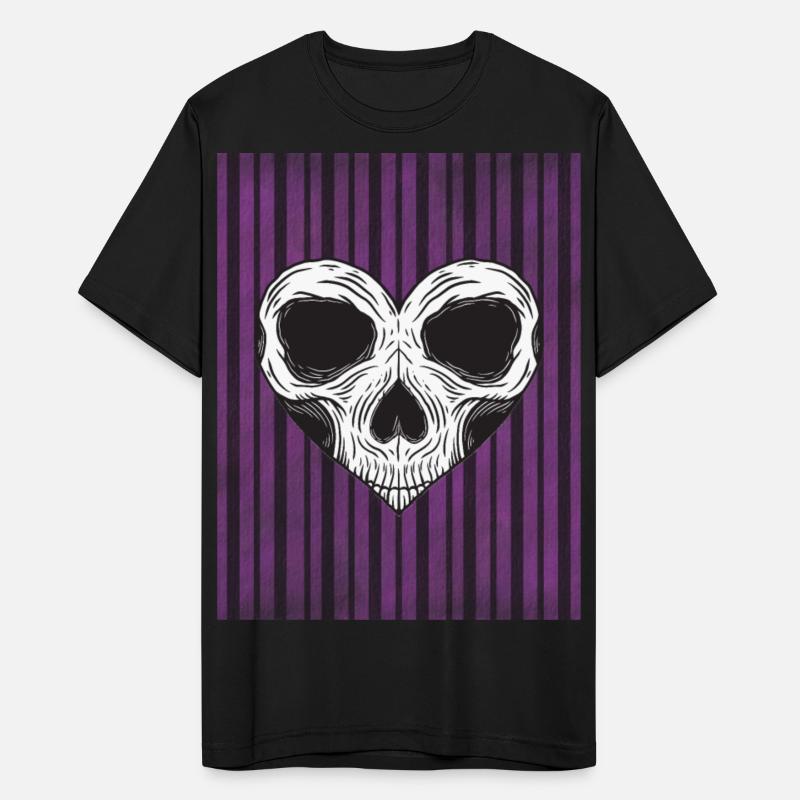 Skull Heart on Stripes