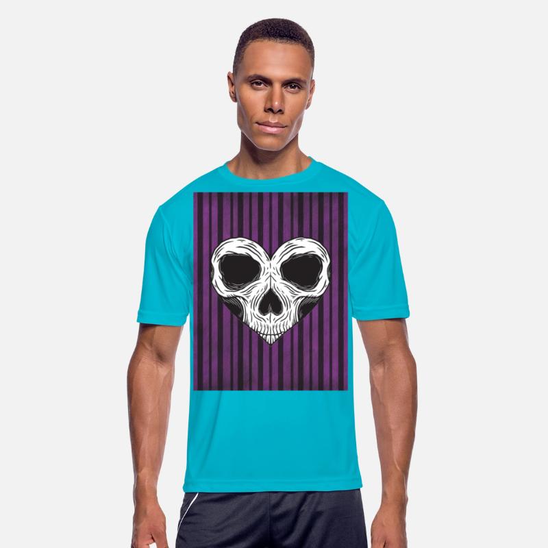Skull Heart on Stripes