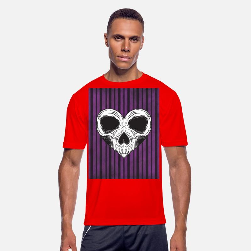 Skull Heart on Stripes