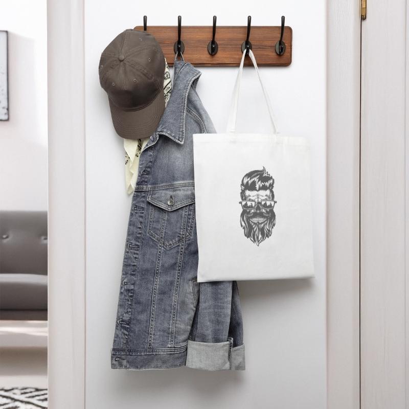 Skull with beard mustache hipster haircut