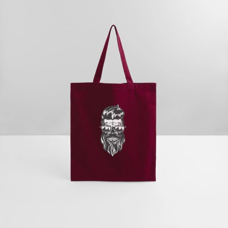 Skull with beard mustache hipster haircut