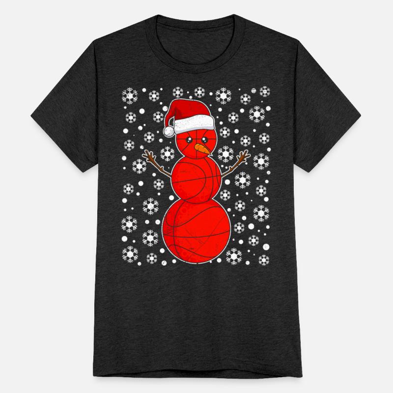 Snowman Basketball Fan Christmas Time Winter