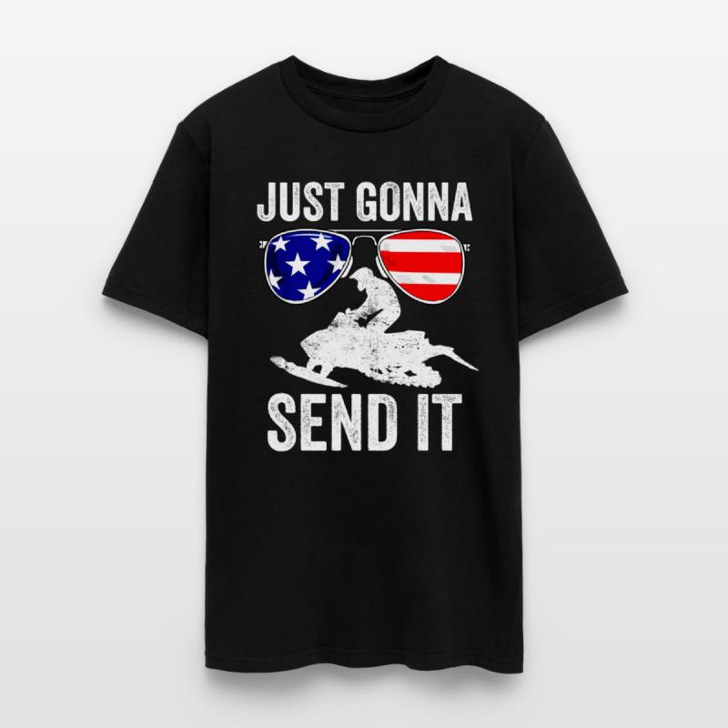 Snowmobile American Flag Hooded Snowmobiling Ride