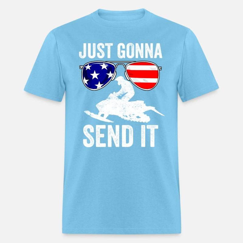 Snowmobile American Flag Hooded Snowmobiling Ride