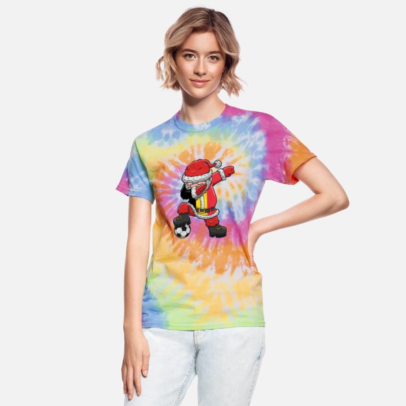 Soccer Boy Dabbing Santa Christmas Jersey Belgium