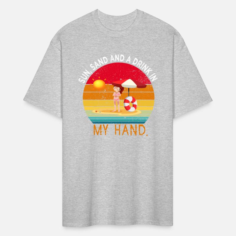 Sun, sand and a drink in my hand.