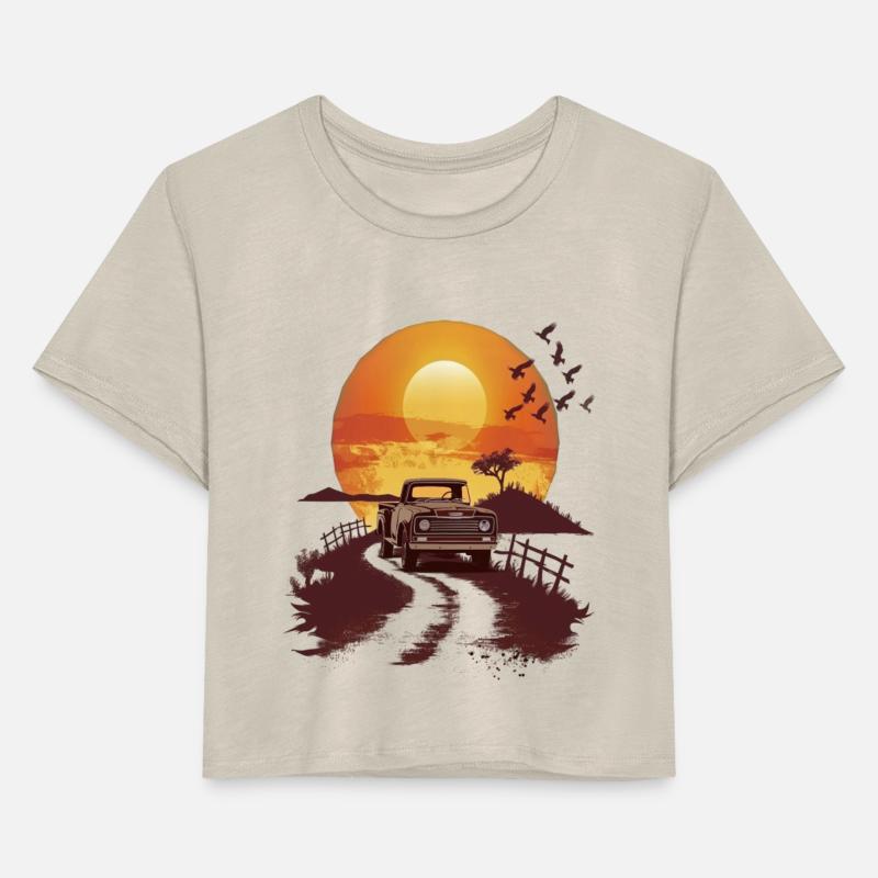 Sunset Road Trip Classic Pickup Scene