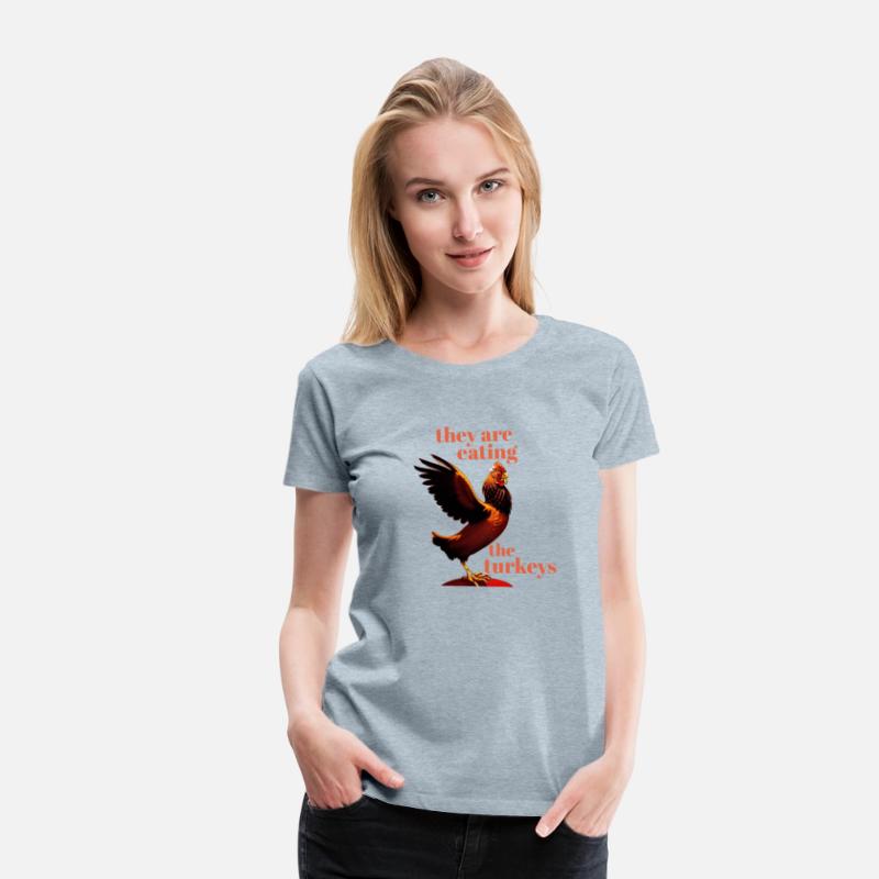 they are eating the turkeys