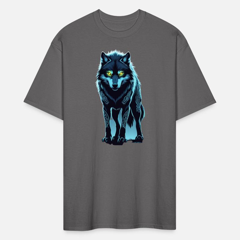 Tribal Night Wolf with Glowing Eyes