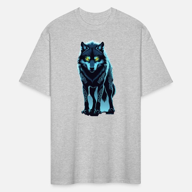 Tribal Night Wolf with Glowing Eyes