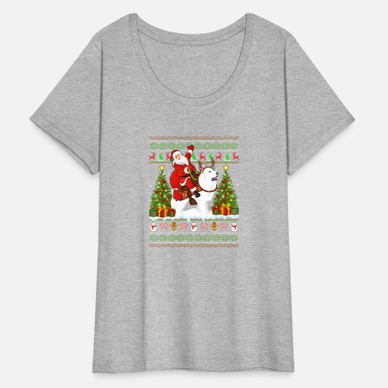 Ugly Santa Riding Great Pyrenees Dog