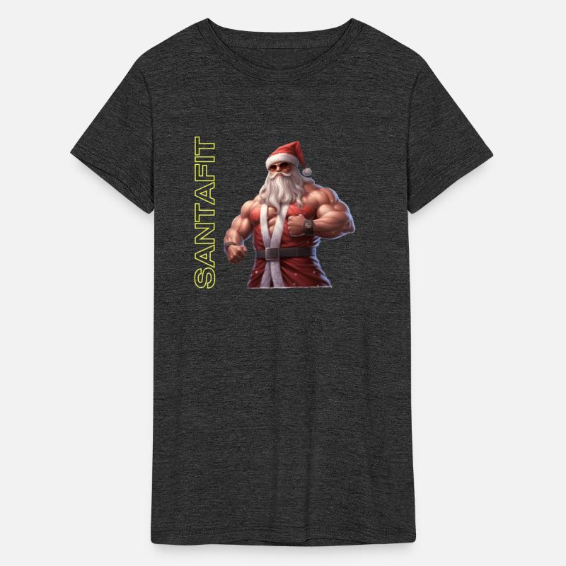 "Unisex Santa Fitness T-Shirts: Sporty Christmas