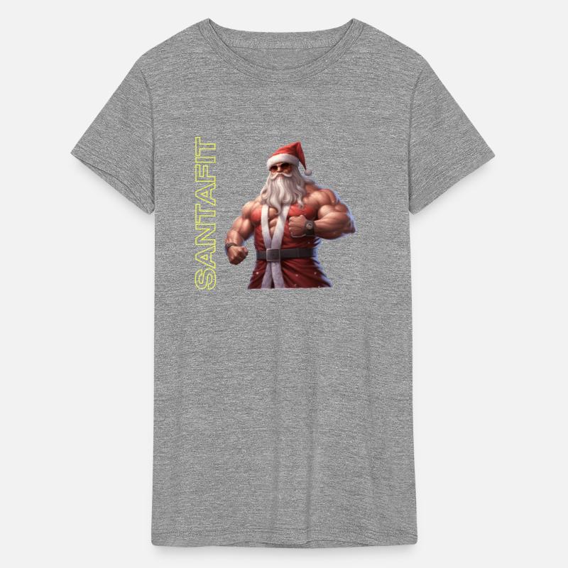 "Unisex Santa Fitness T-Shirts: Sporty Christmas