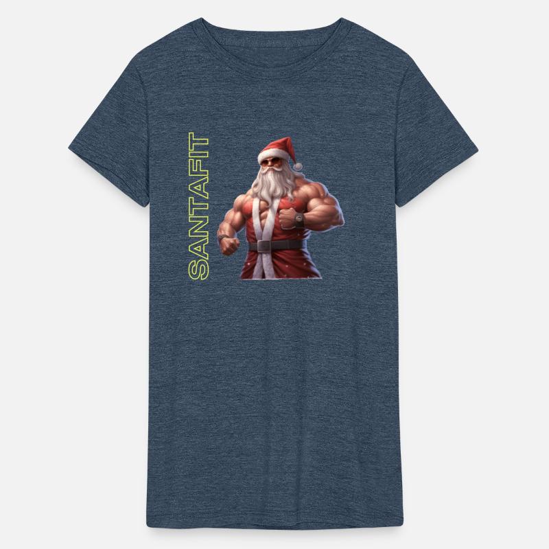 "Unisex Santa Fitness T-Shirts: Sporty Christmas