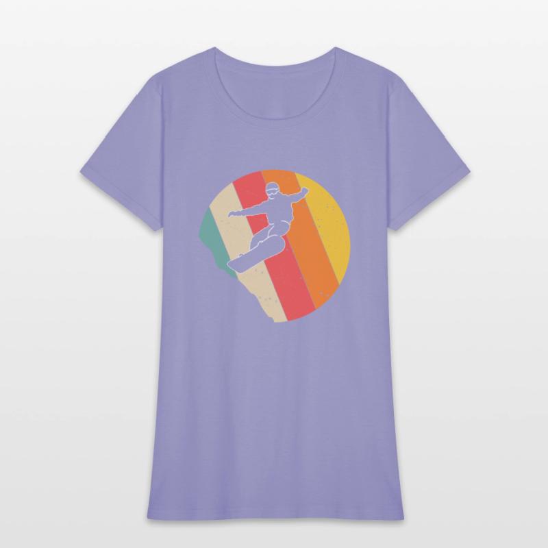 Vintage Sunset Snowboarding Gift For Snowboarders