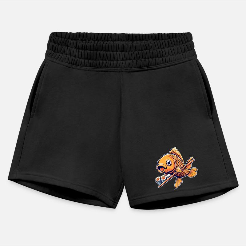 Vivid Gold Fish Sushi Cartoon Design