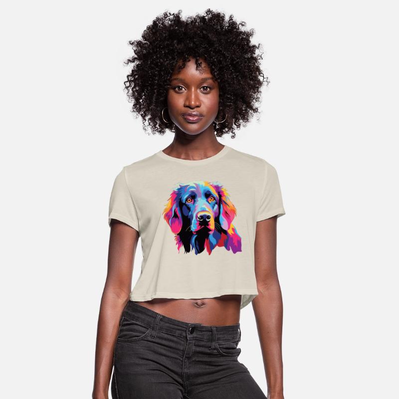 Watercolor Colorful Flat Coated Retriever