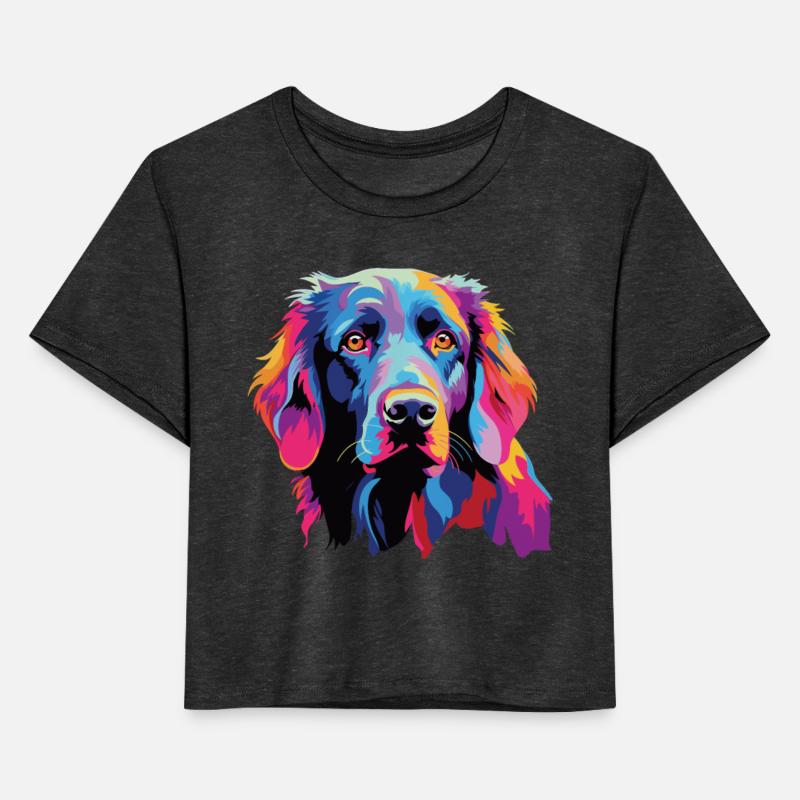 Watercolor Colorful Flat Coated Retriever
