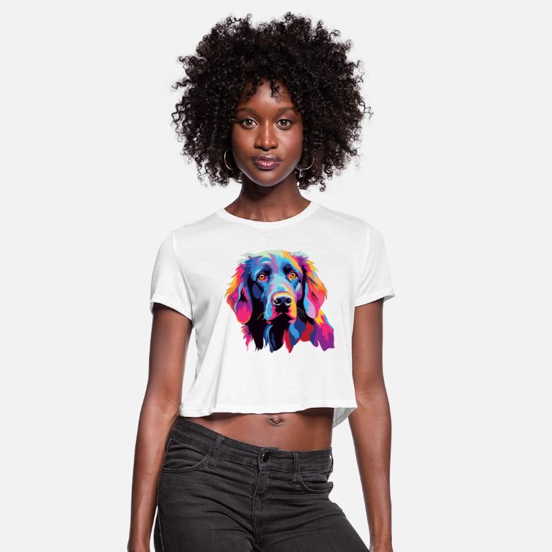 Watercolor Colorful Flat Coated Retriever