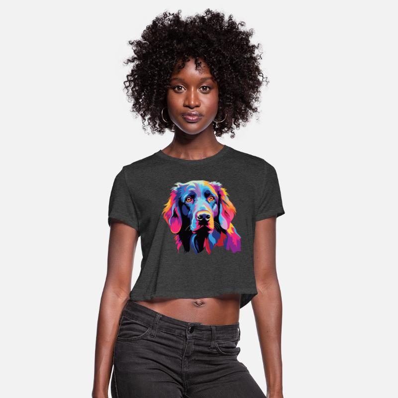 Watercolor Colorful Flat Coated Retriever