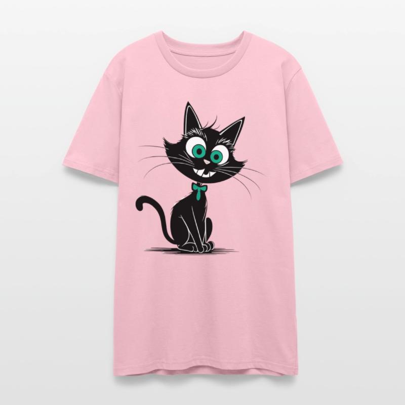 Whimsical Black Cat with Teal Accessories