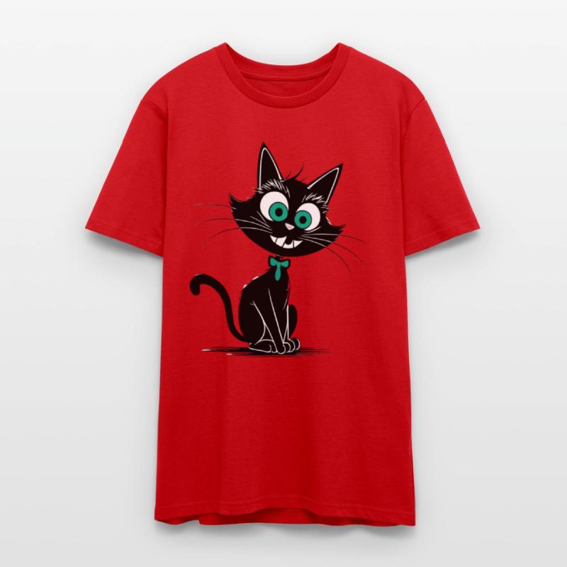 Whimsical Black Cat with Teal Accessories