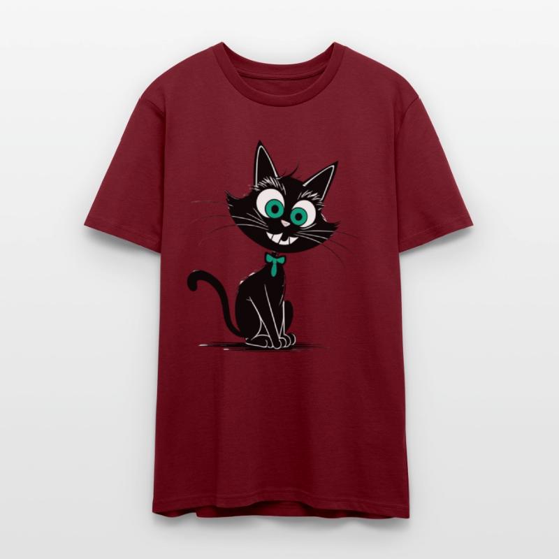 Whimsical Black Cat with Teal Accessories