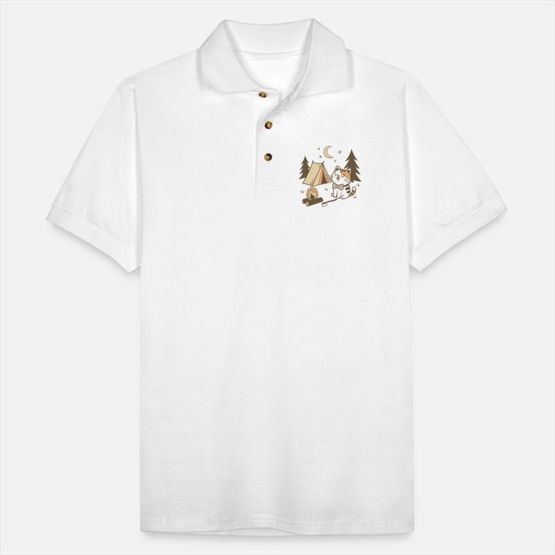 Whimsical Cat Camping Scene Design