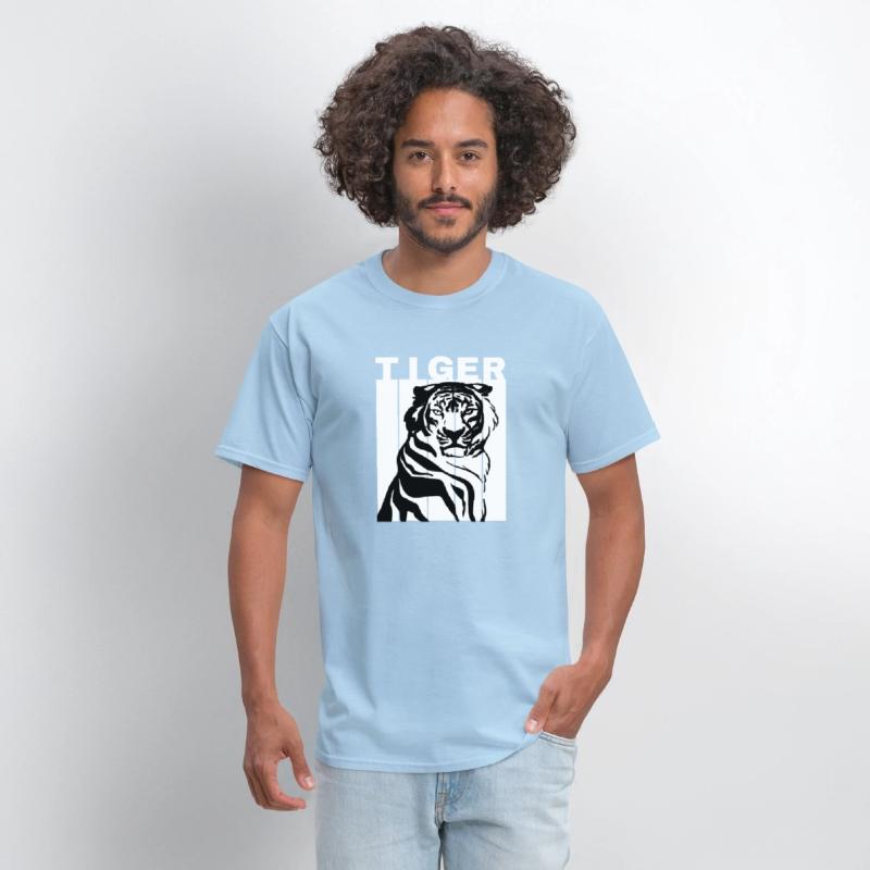 White Black Illustrated Tiger