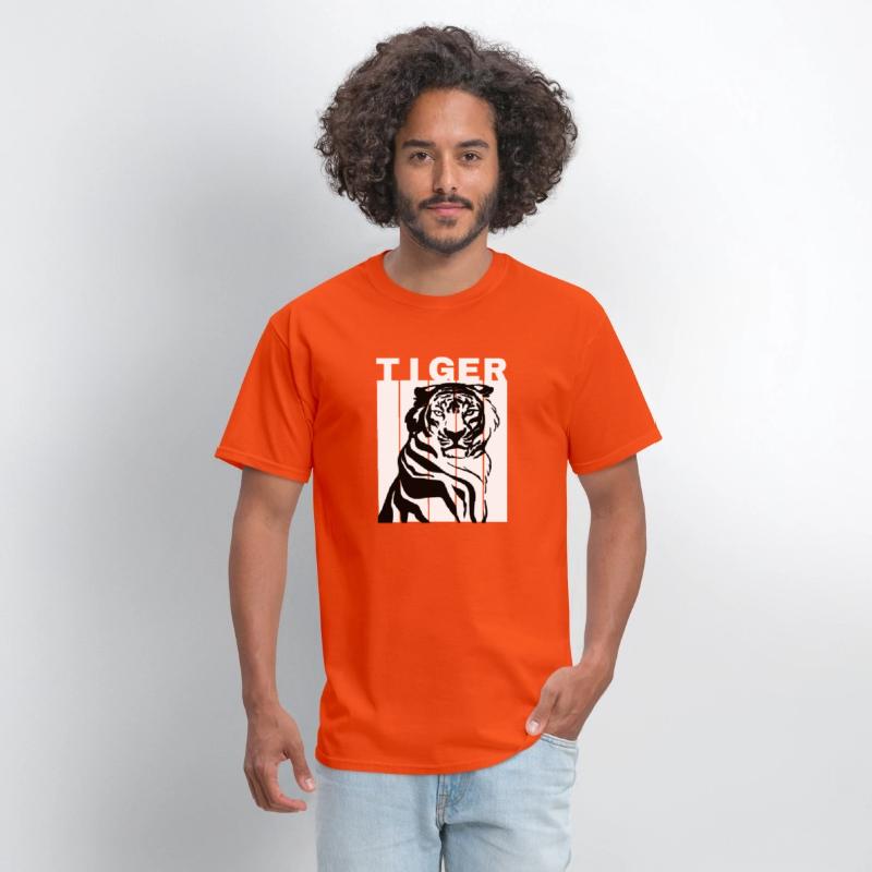 White Black Illustrated Tiger