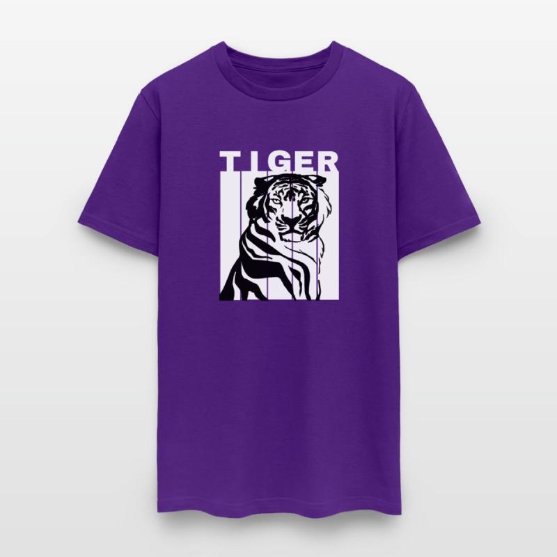 White Black Illustrated Tiger