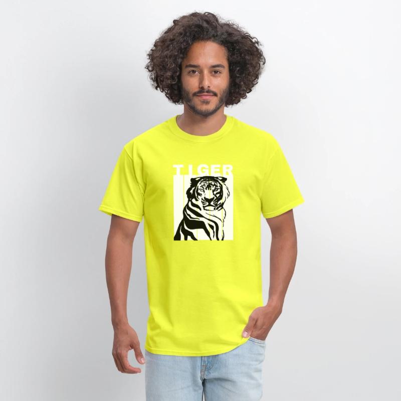 White Black Illustrated Tiger
