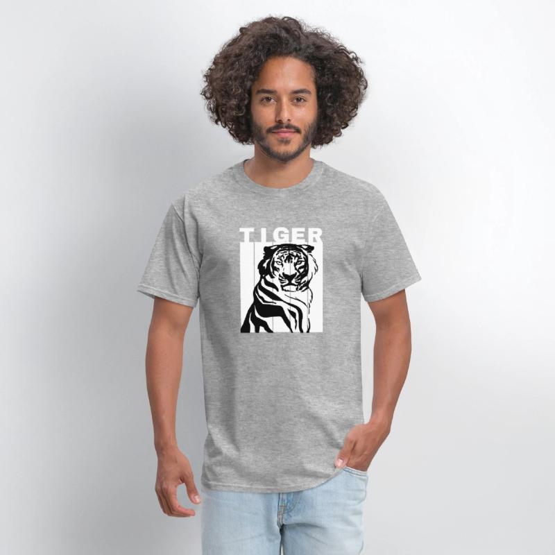 White Black Illustrated Tiger