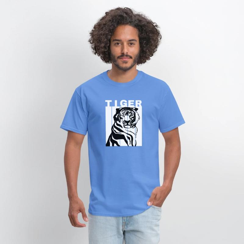 White Black Illustrated Tiger