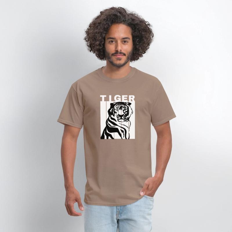 White Black Illustrated Tiger