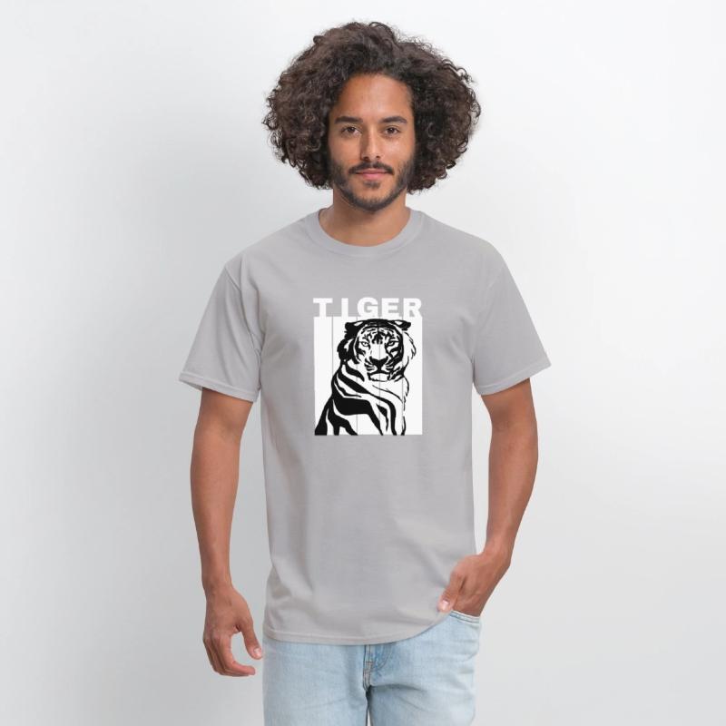 White Black Illustrated Tiger